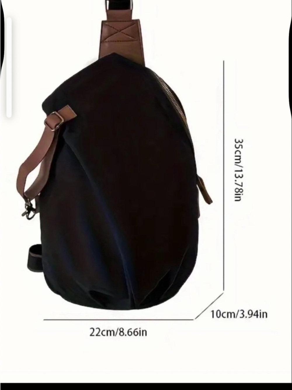 Unisex Black Crossbody Sling Bag - Casual Everyday Carry